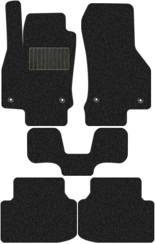 Коврики текстильные "Классик" для Skoda Octavia III (универсал / A7) 2012 - 2017, темно-серые, 5шт.