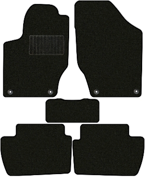 Коврики текстильные "Стандарт" для Peugeot 308 I (хэтчбек 5 дв / 4A/C) 2011 - 2014, черные, 5шт.